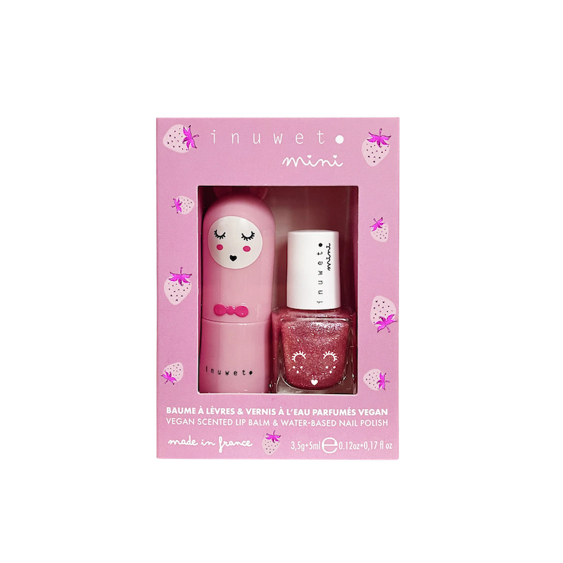 Set de bálsamo labial + esmalte de uñas - Fresa