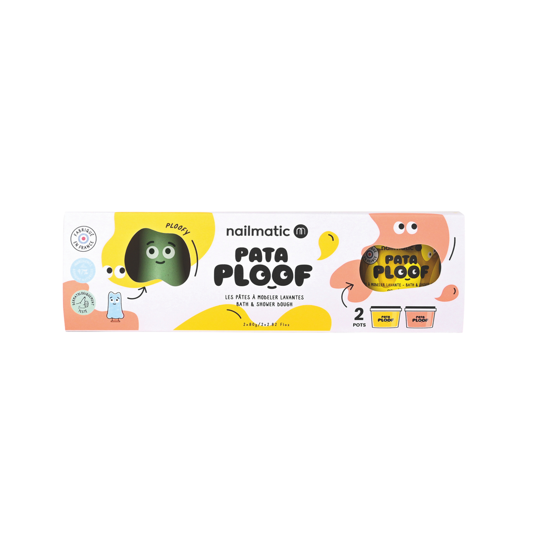 Pataploof - Set of orange and yellow Bath & Shower dough with Ploofy
