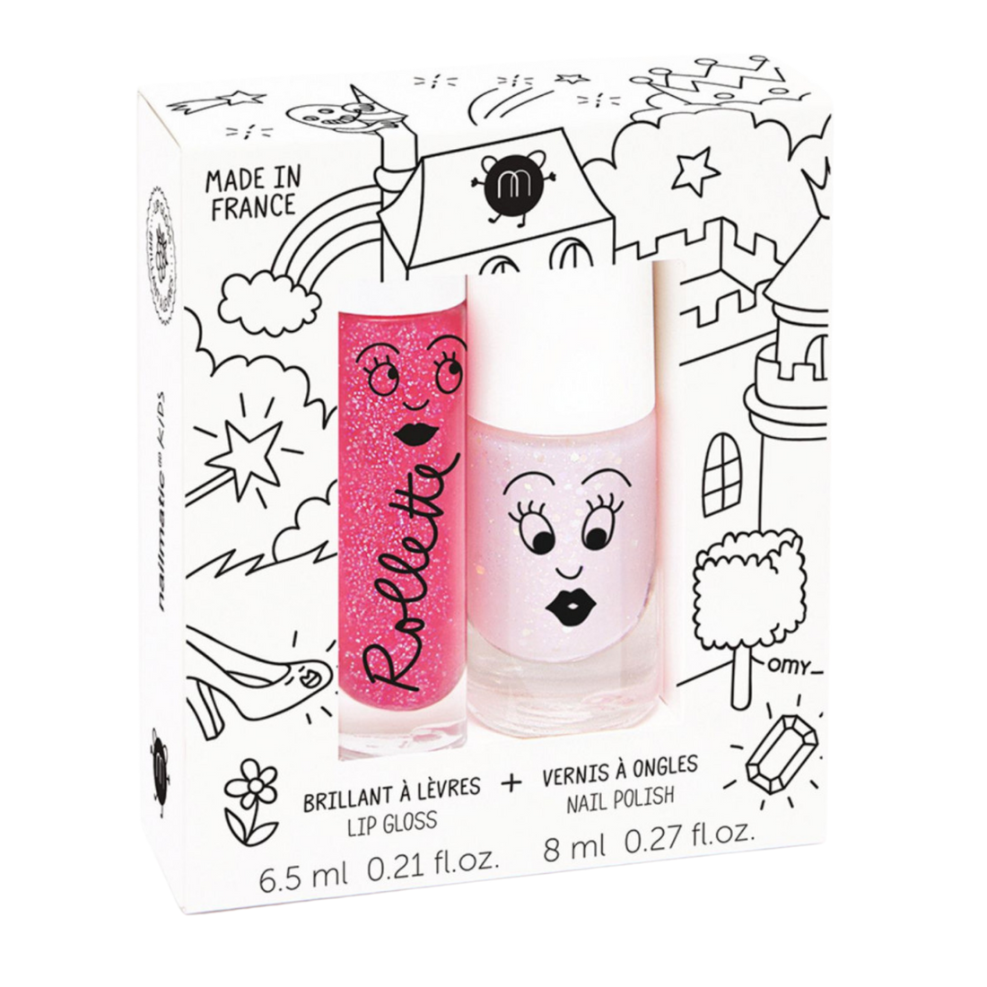 Set de esmalte de uñas y lip gloss Fairytales